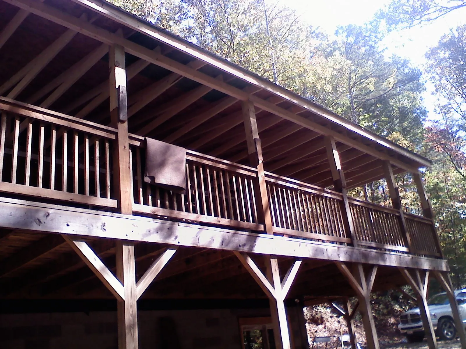Timber framing under a new elevated porch and deck — Roof Leak Repair in Weber City by Roofing Brothers
